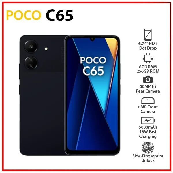 POCO C65 (Matte Black, 256 GB) (8 GB RAM) - Burari.In